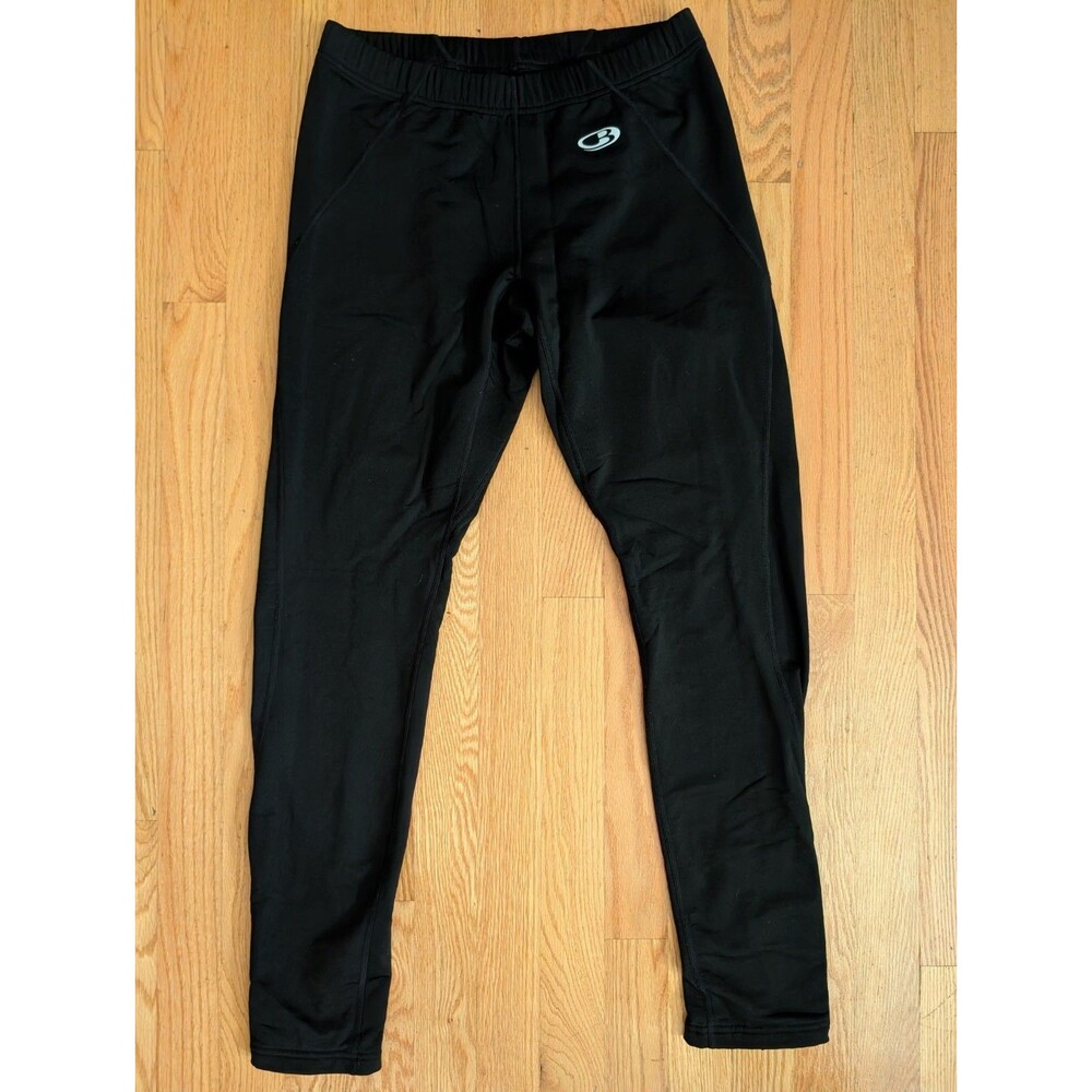 IceBreaker Merino Pants Mens Large Black GT Wool Zip Ankle Pocket Tights Running